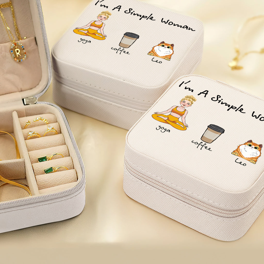 I'm A Simple Woman - Yoga gift for dog lover, cat lover, cat lover - Personalized Jewelry Box