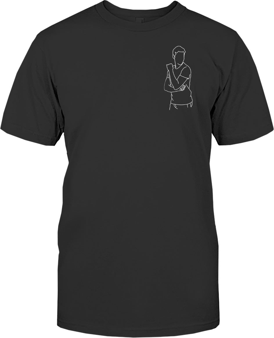 Custom Line Art - Personalized grandson Embroidered T-shirt