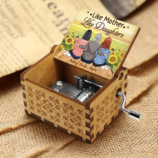 Mother And Daughter - Personalized Mother Hand Crank Music Box