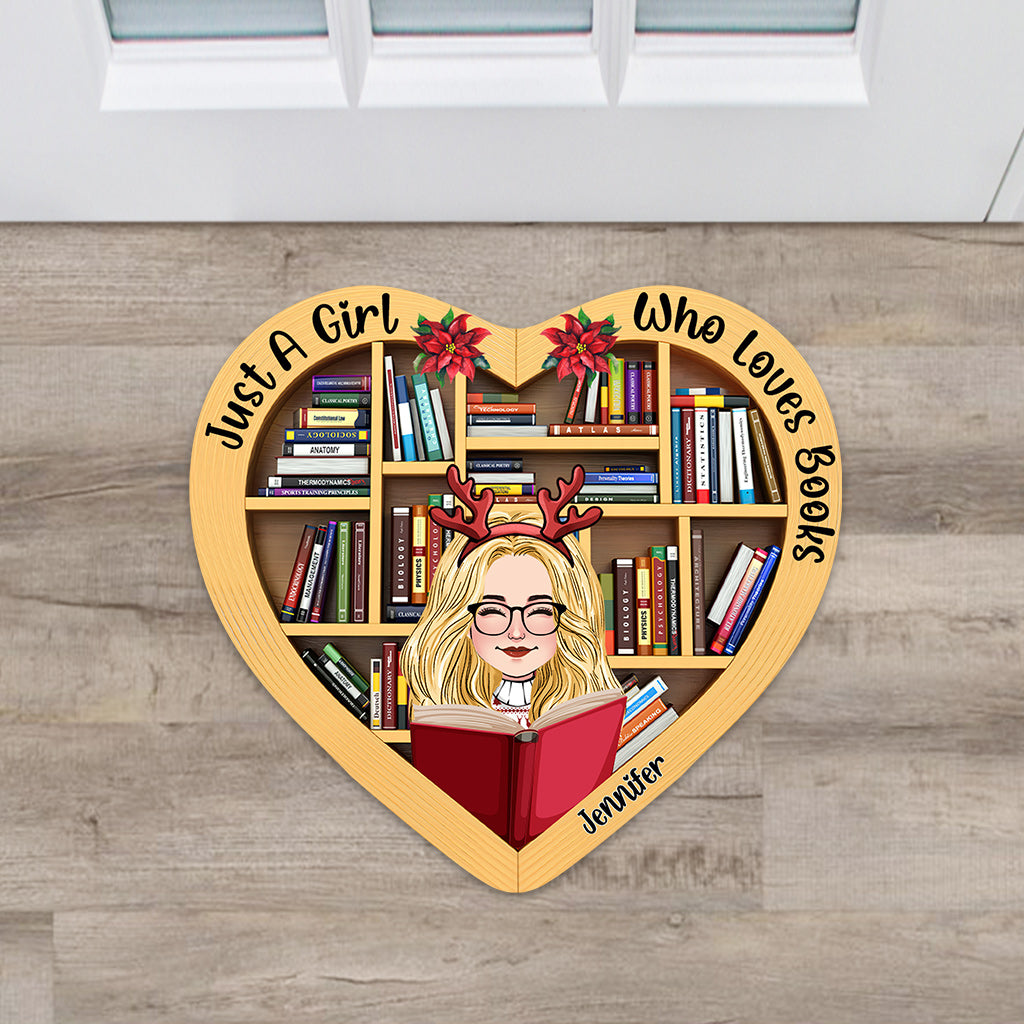 Just A Girl Who Loves Book - Personalized Book Shaped Doormat