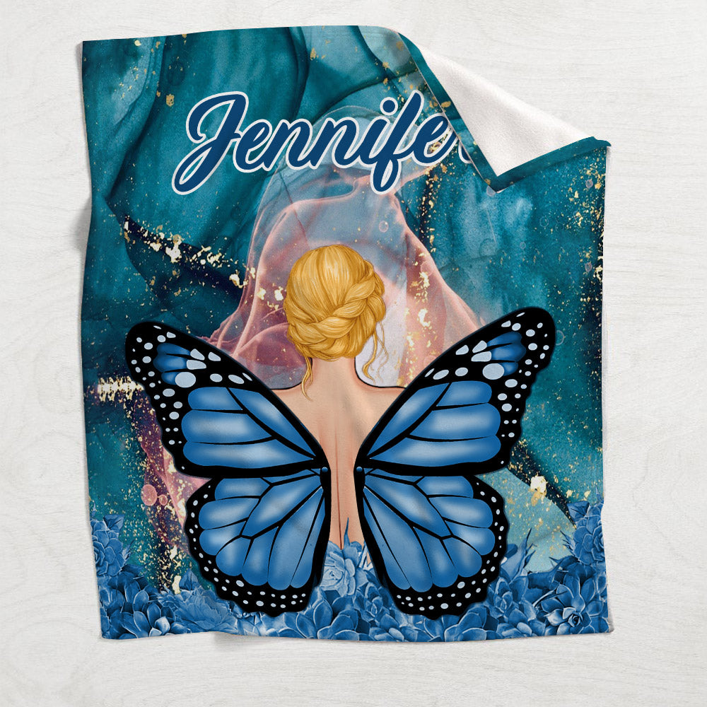 Dreamy Girl - Personalized Butterfly Blanket
