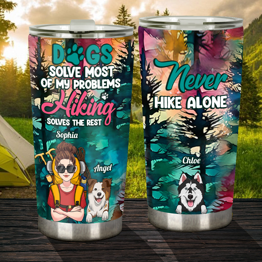 Hiking And Dogs - Personalized Hiking Tumbler