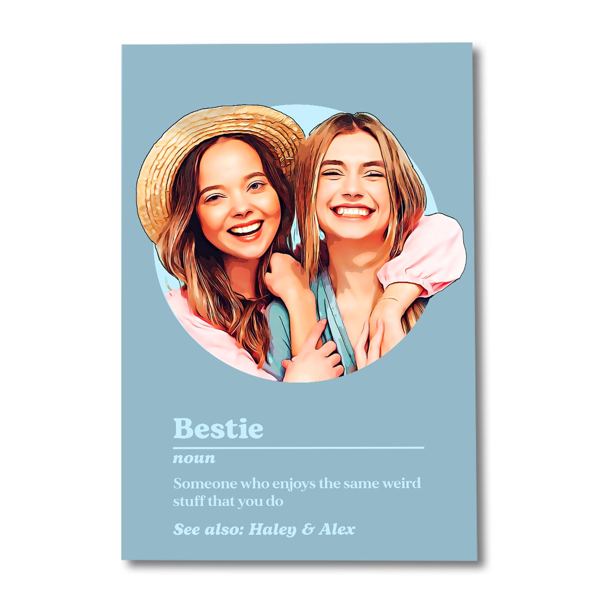 Bestie Portrait Definition - Personalized Bestie Canvas And Poster