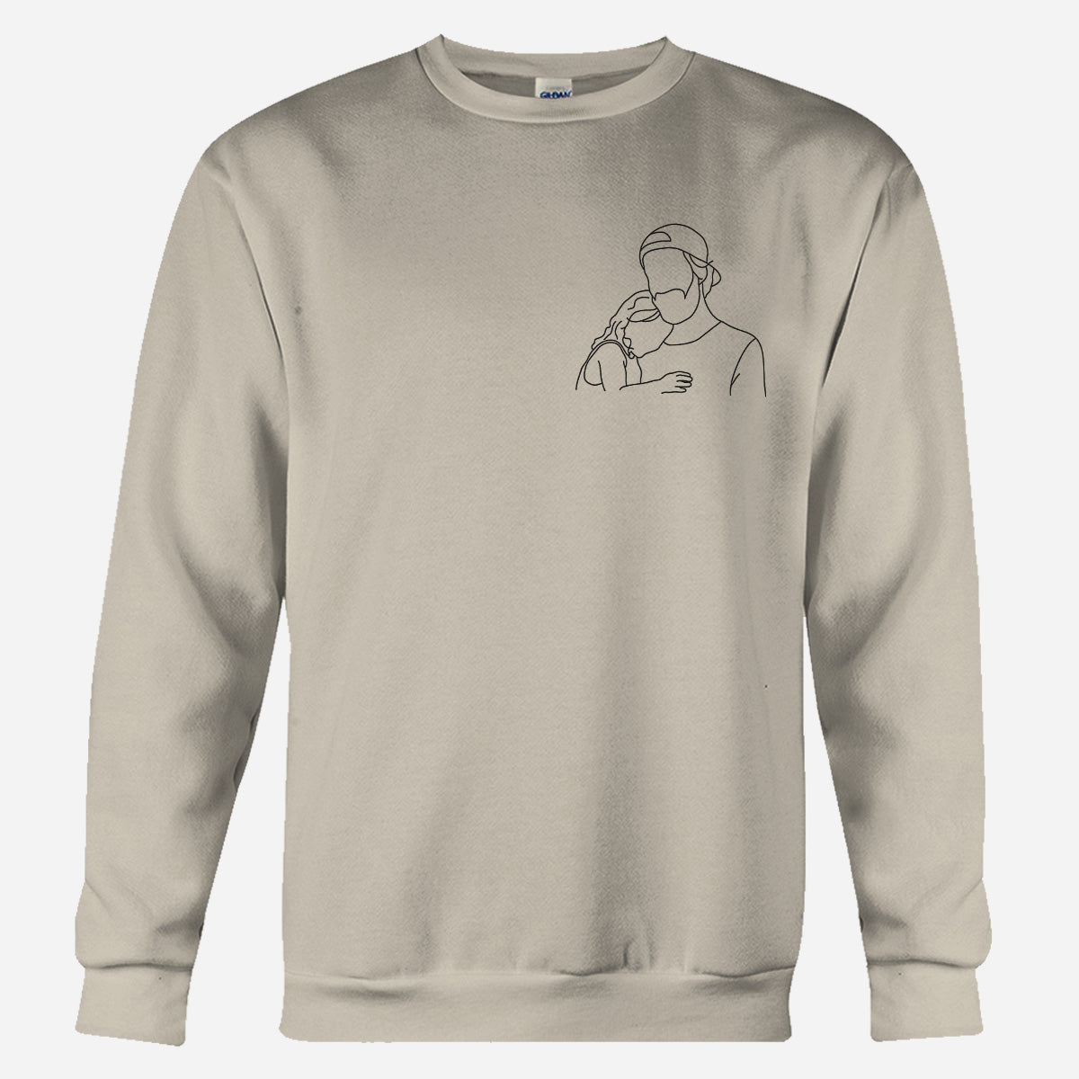 Custom Line Art - Personalized Father Embroidered Sweater