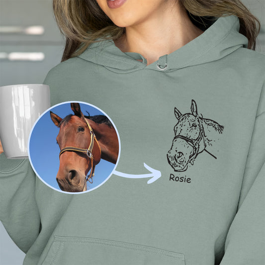 Horse Portrait - Personalized Horse Ugly Sweater