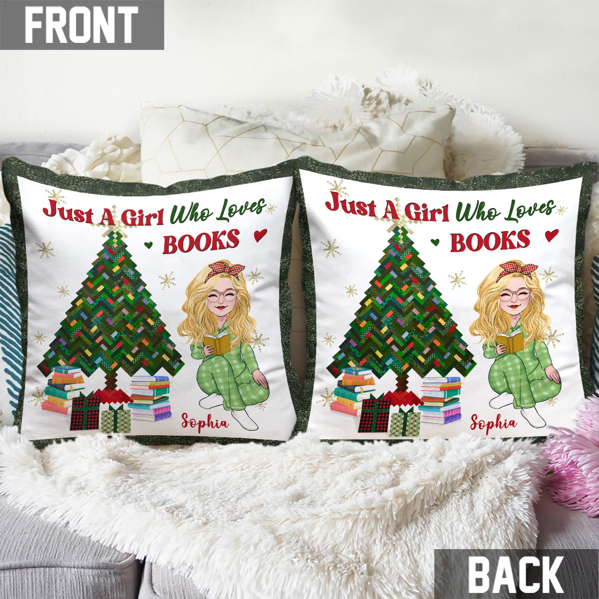 Just A Girl Who Loves Books - Personalized Book Throw Pillow