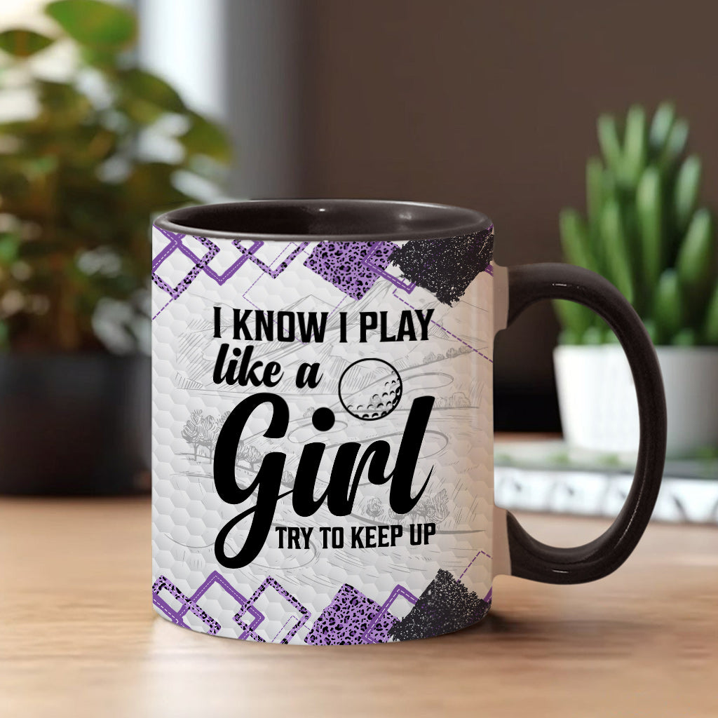 Golf Instruction - Golf gift for her, girlfriend, wife, daughter - Personalized Accent Mug