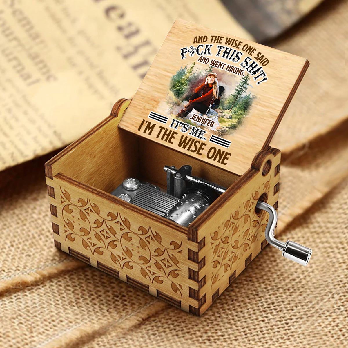 And The Wise One Said - Personalized Hiking Hand Crank Music Box