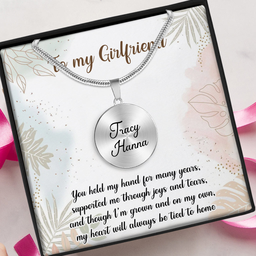 Birthday Flower - Gift for mom, wife,girlfriend, grandma - Personalized Round Pendant Necklace