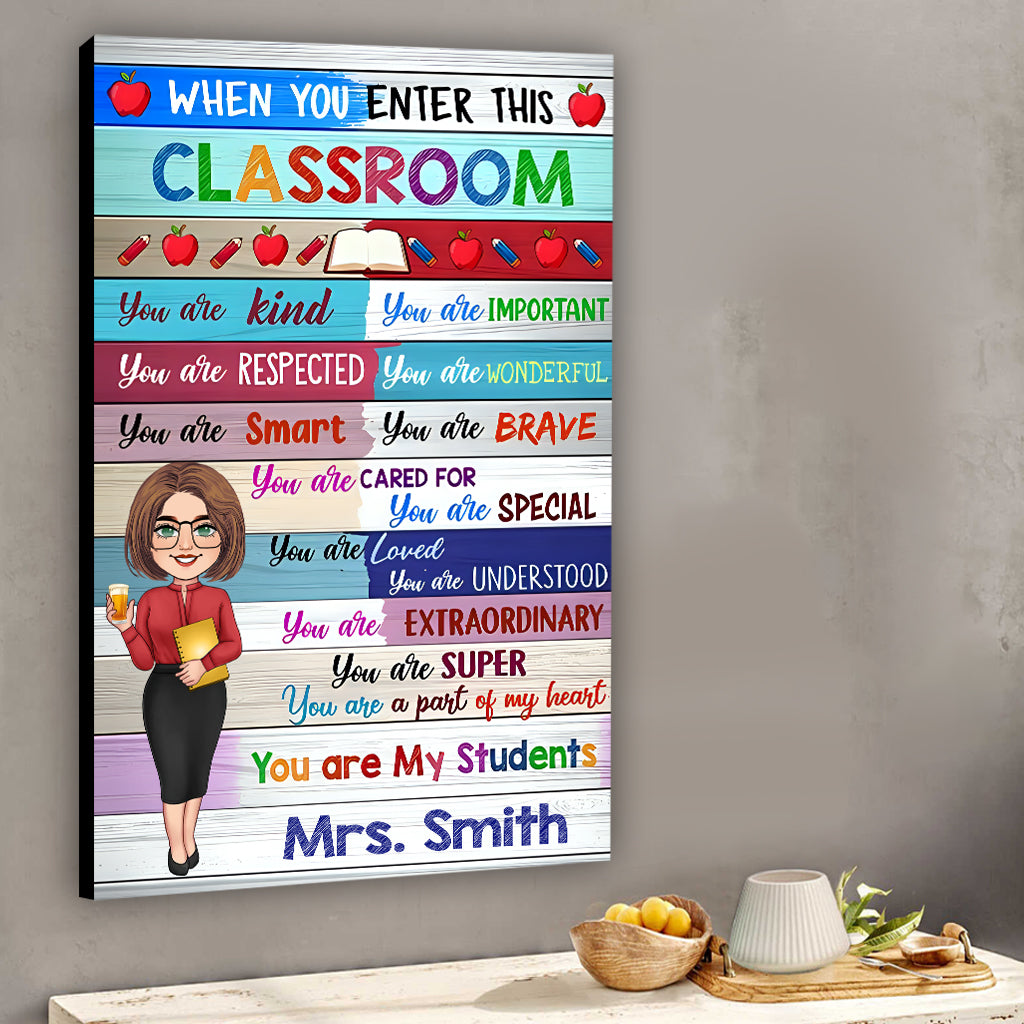 Colorful Classroom - Personalized Teacher Canvas And Poster