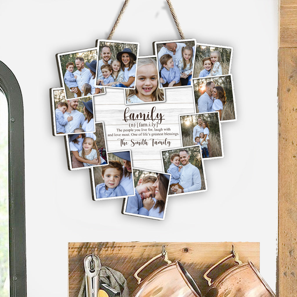 Family The People You Live For - Personalized Family Custom Shaped Wood Sign