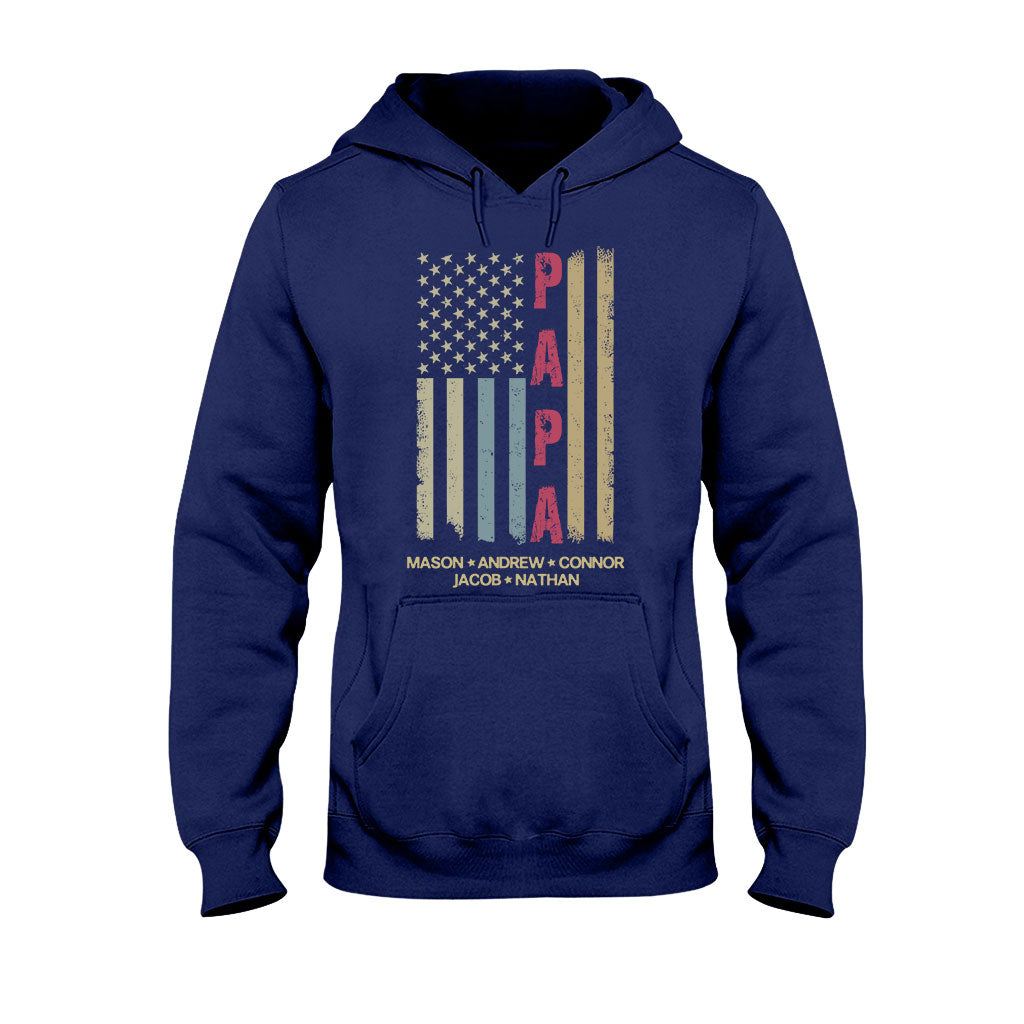 American Flag - Personalized Grandpa T-shirt & Hoodie
