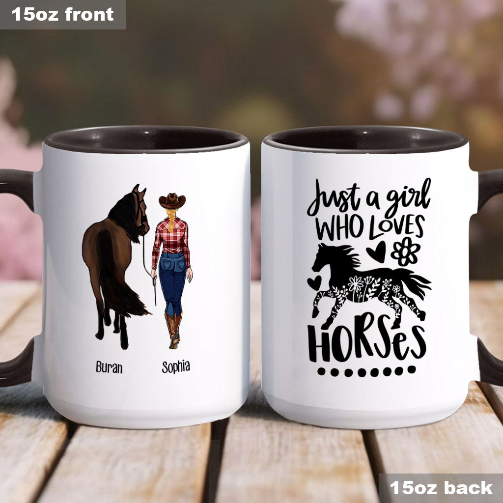 Just A Girl Who Loves Horses - Personalized Horse Accent Mug