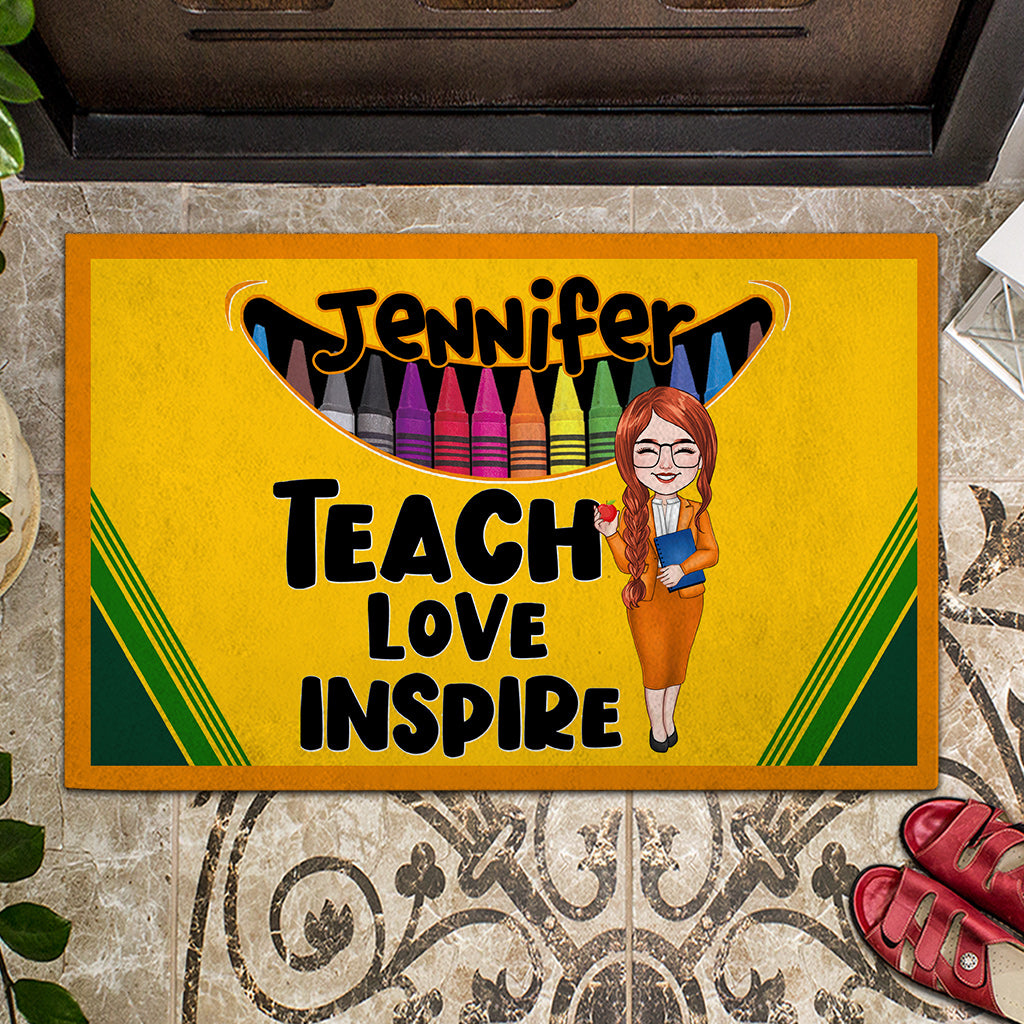 Teach Love Inspire - Personalized Teacher Doormat
