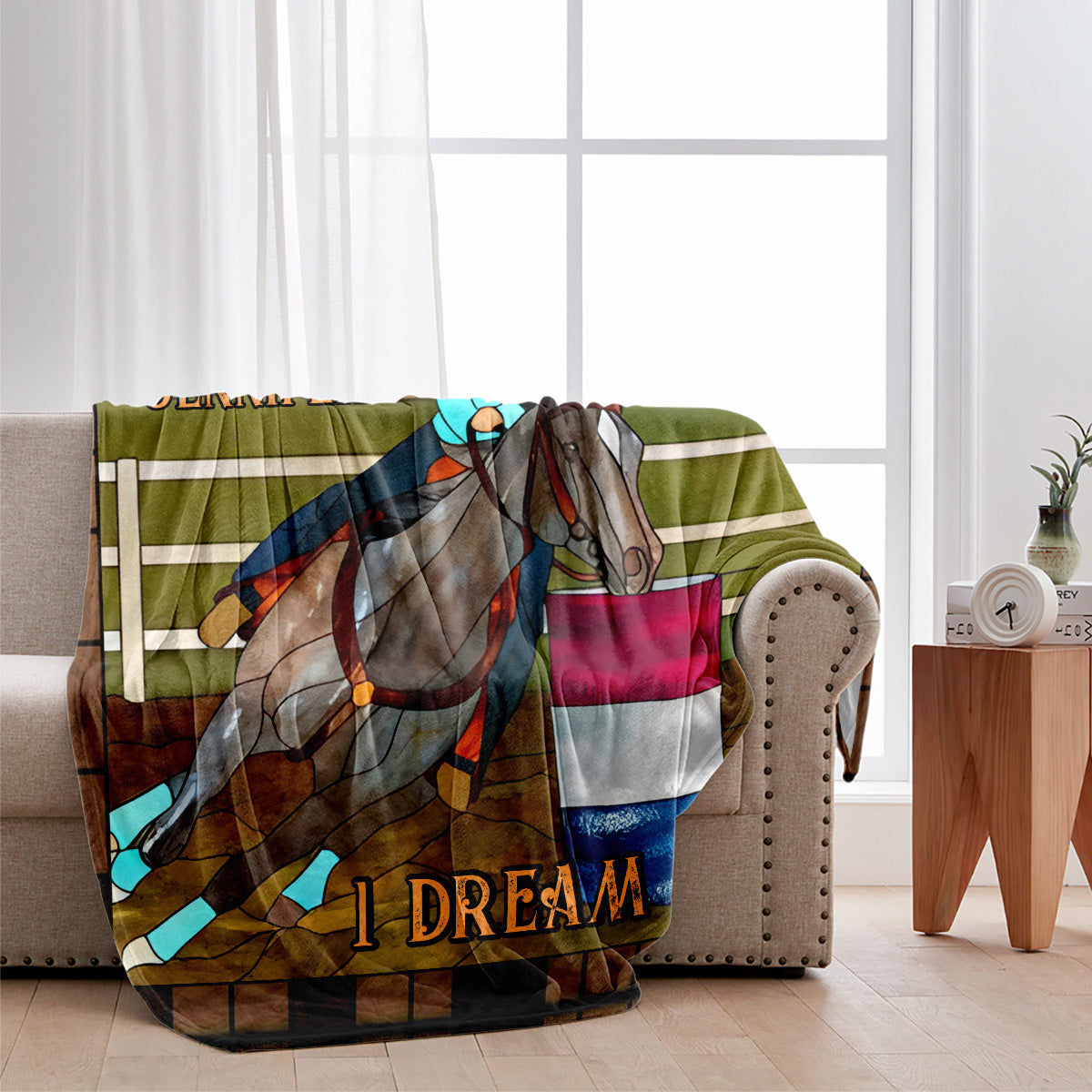 3 Barrels 2 Hearts 1 Dream - Personalized Horse Blanket