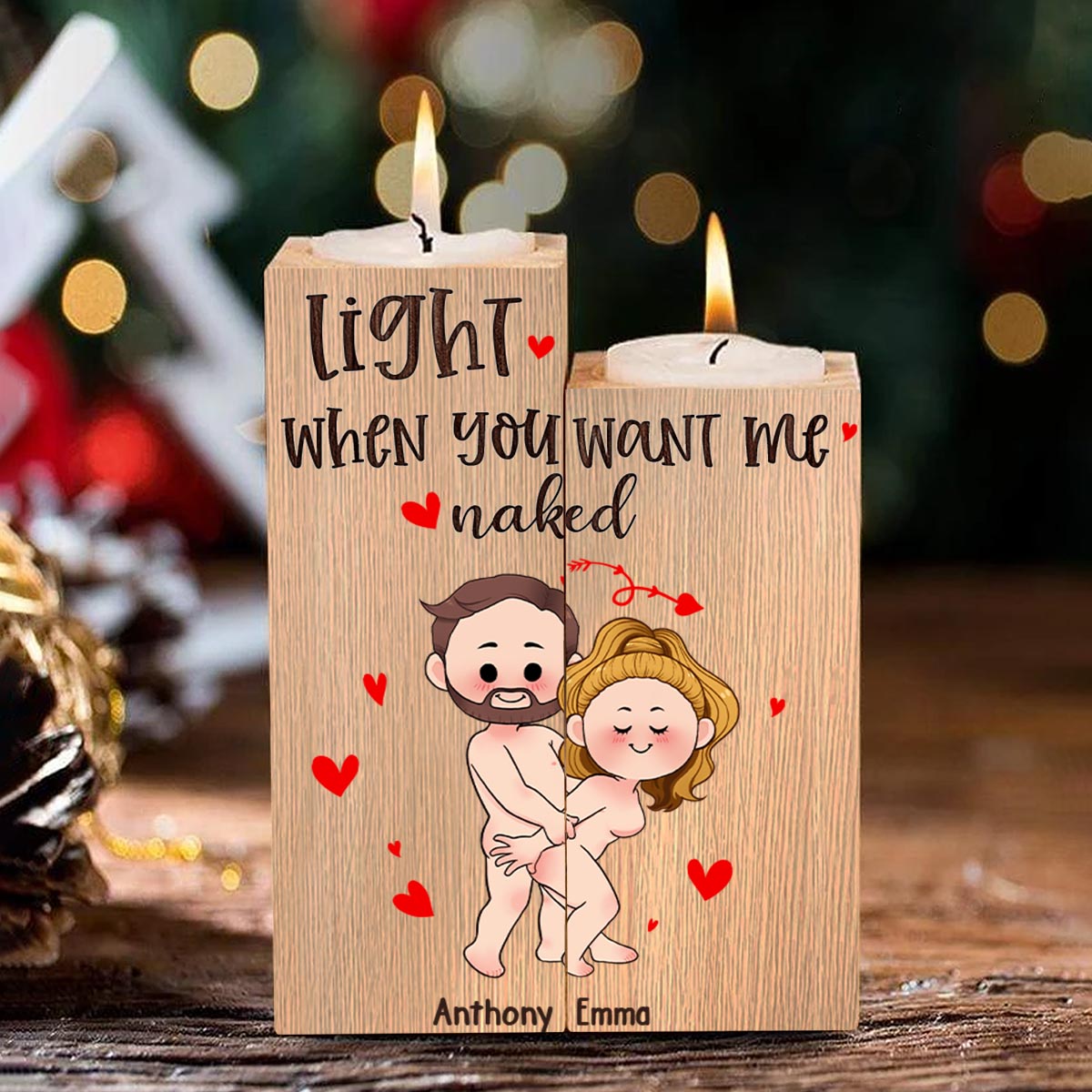 When This Candle Is Lit - Personalized Couple Candle Holder
