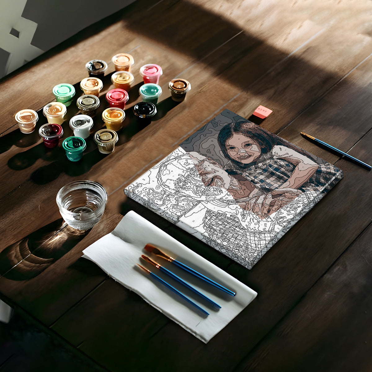 Custom Photo - Personalized Grandpa Paint By Numbers Kit