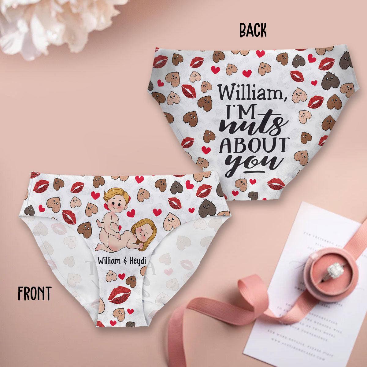 I'm Nut About You - Personalized Couple Women Briefs