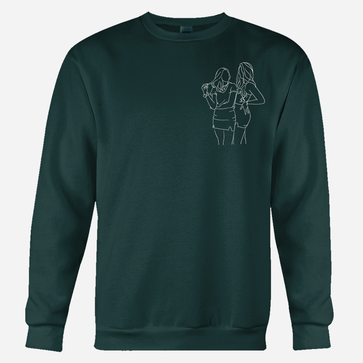 Custom Line Art - Personalized granddaughter Embroidered Sweater