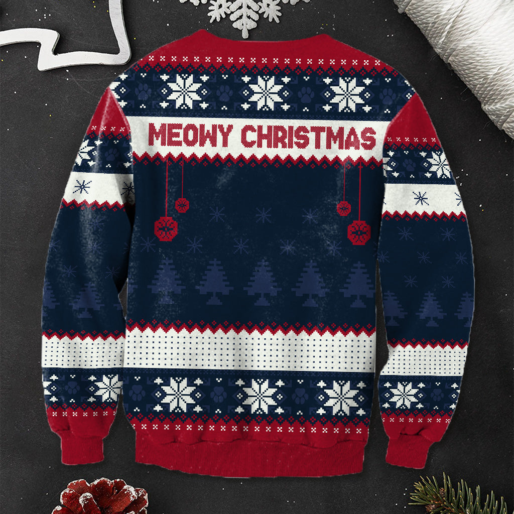 Merry Christmas - Personalized Cat Ugly Sweater