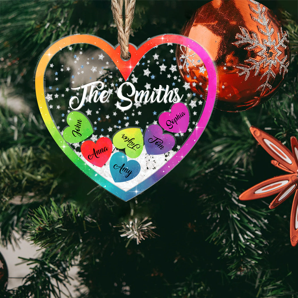 Family Love - Personalized Family 3 Layered Shaker Ornament