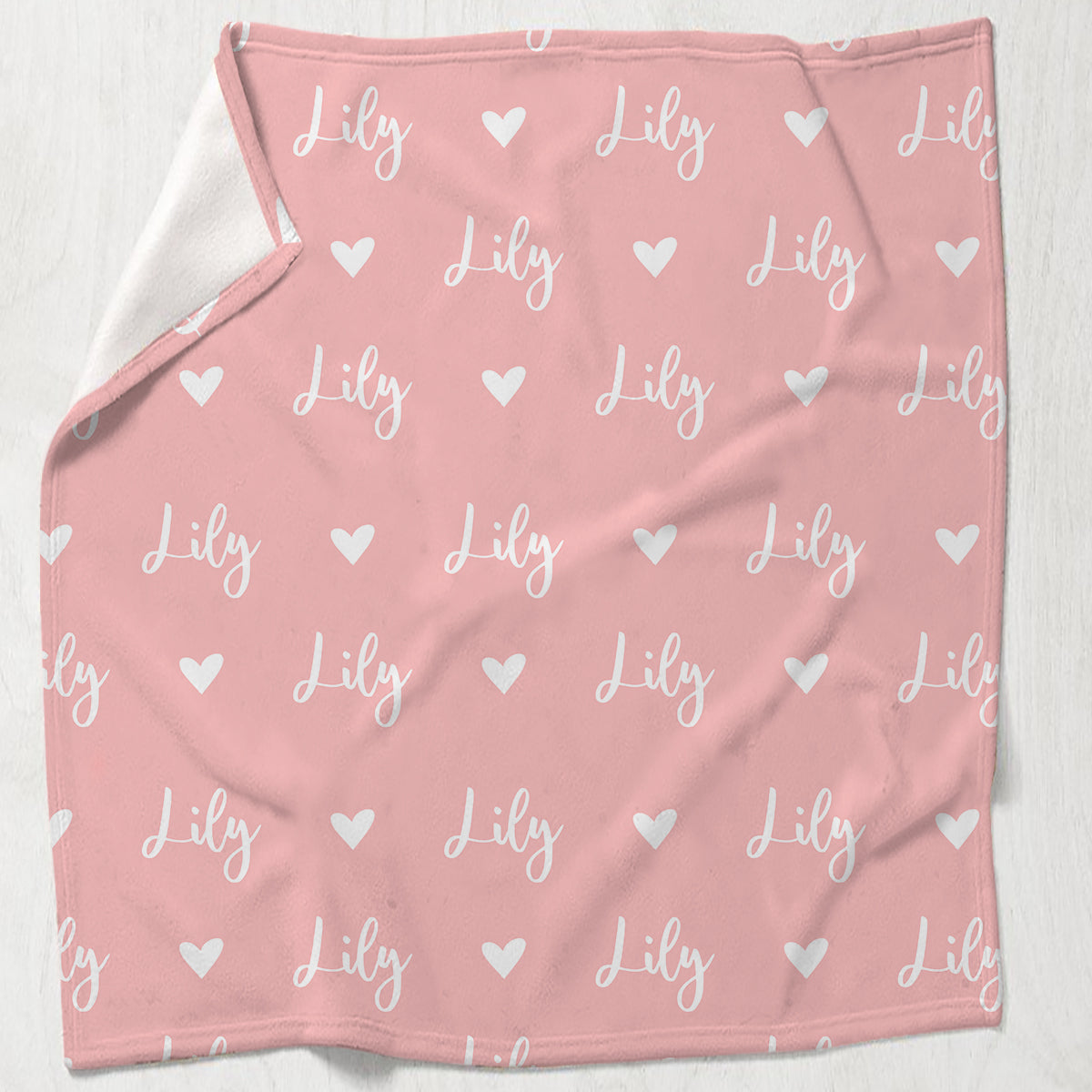 Custom Name Heart Pattern - Personalized Bestie Blanket