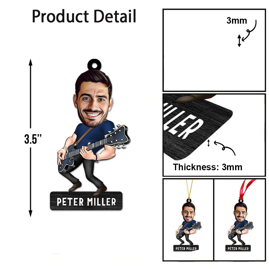 Funny Guitarist - Guitar gift for husband, him, boyfriend, father, son - Personalized Ornament