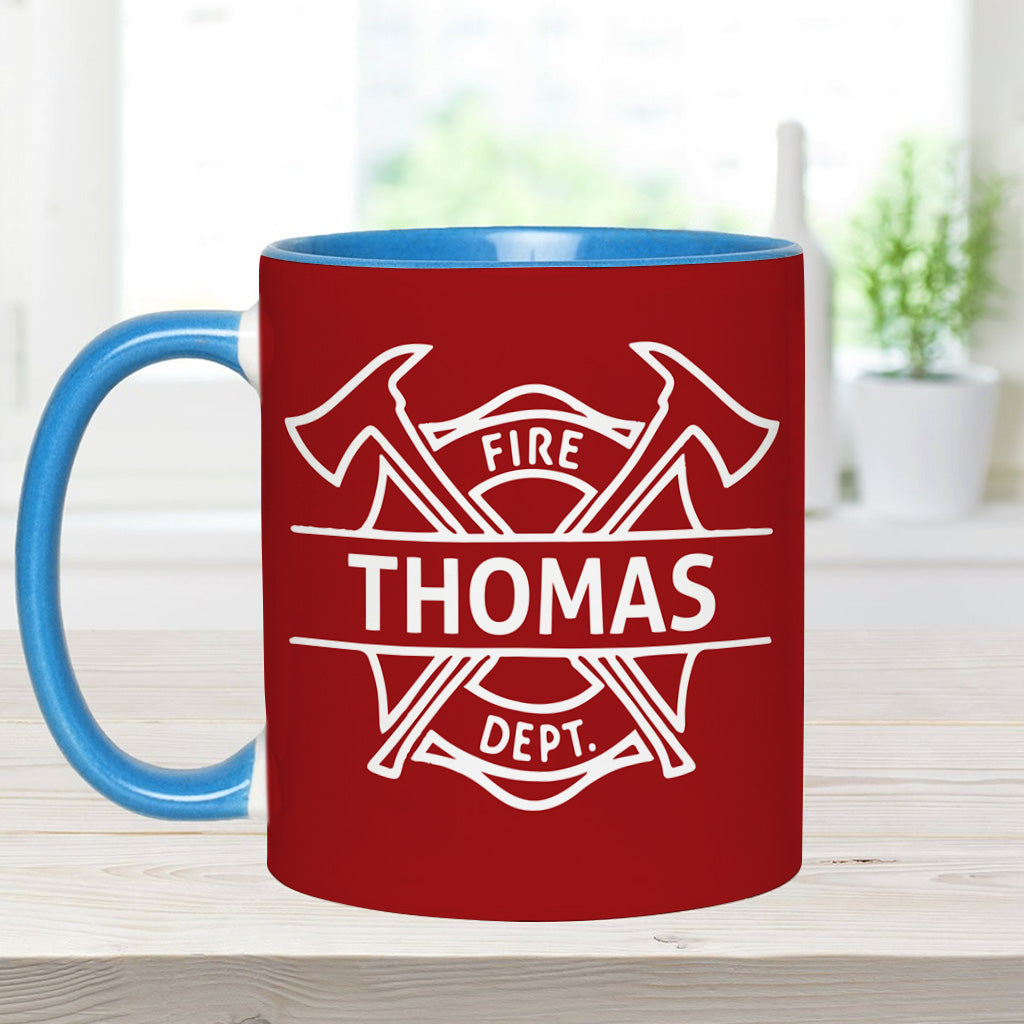 I Spray Water - Personalized Firefighter Accent Mug