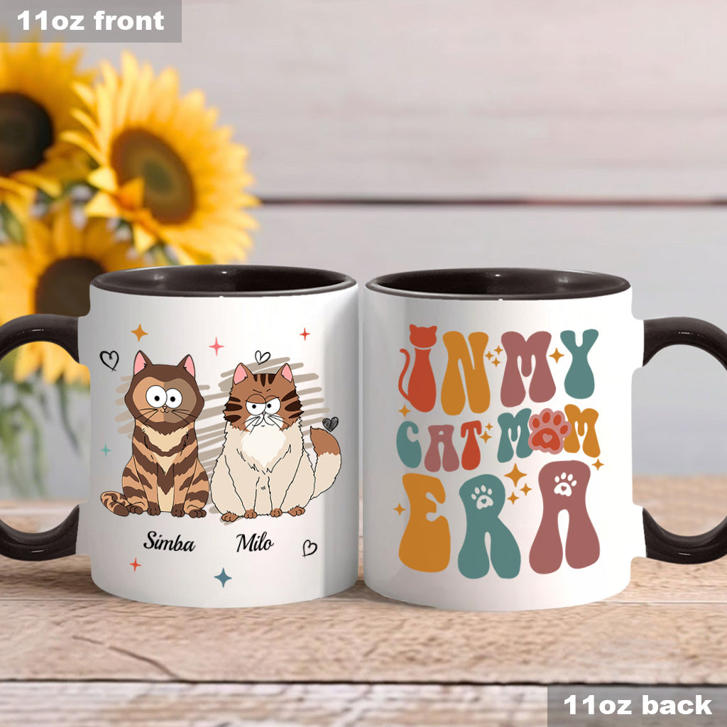 In My Dog/ Cat Mom Era - Personalized Cat Accent Mug