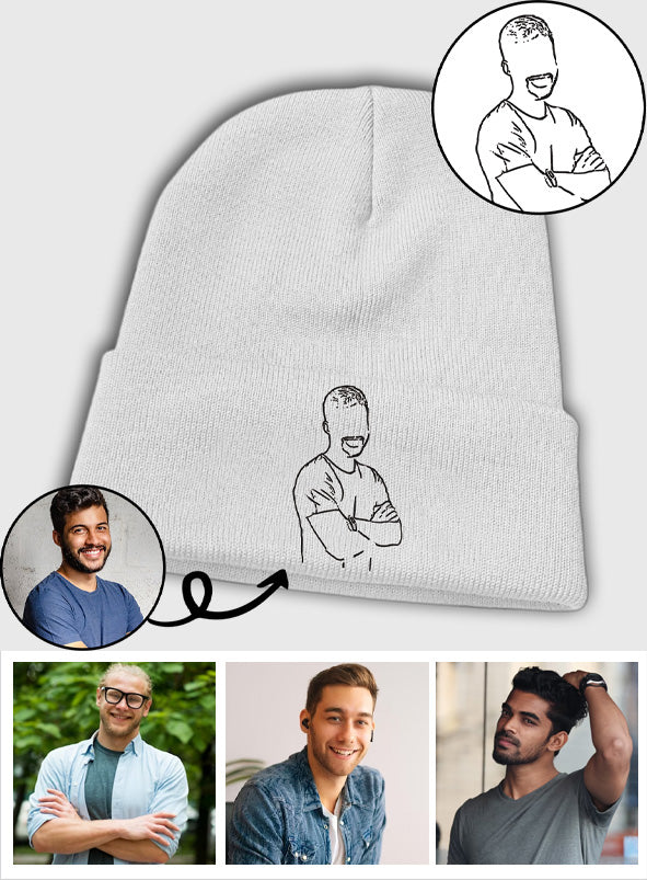 Custom Photo - Personalized Son Embroidered Beanie