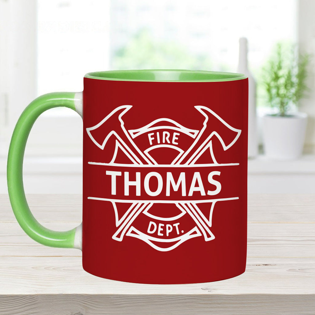 I Spray Water - Personalized Firefighter Accent Mug