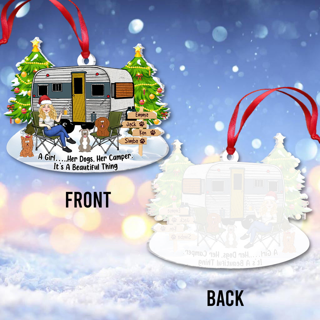 A Girl And Her Dog - Camping gift for dog lover - Personalized Ornament