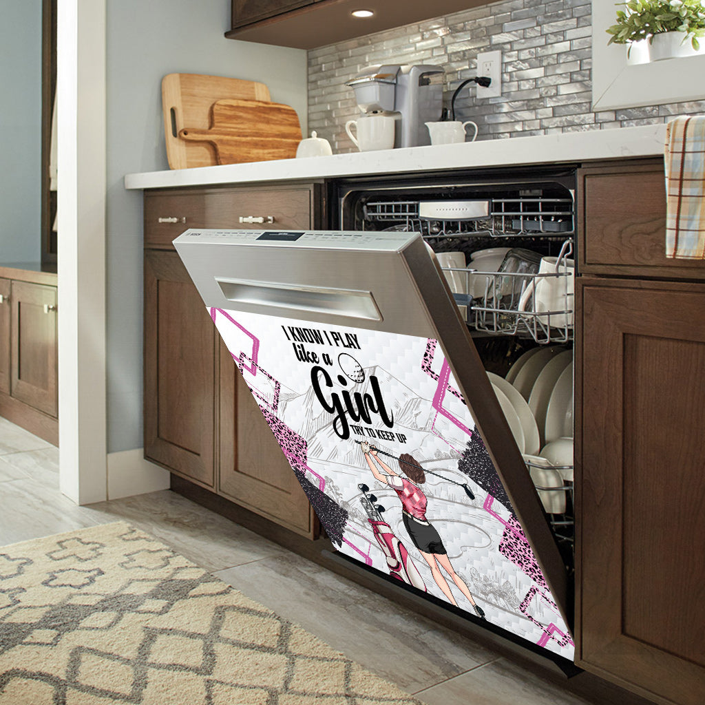 Golf Instruction - Golf gift for her, girlfriend, wife, daughter - Personalized Dishwasher Cover