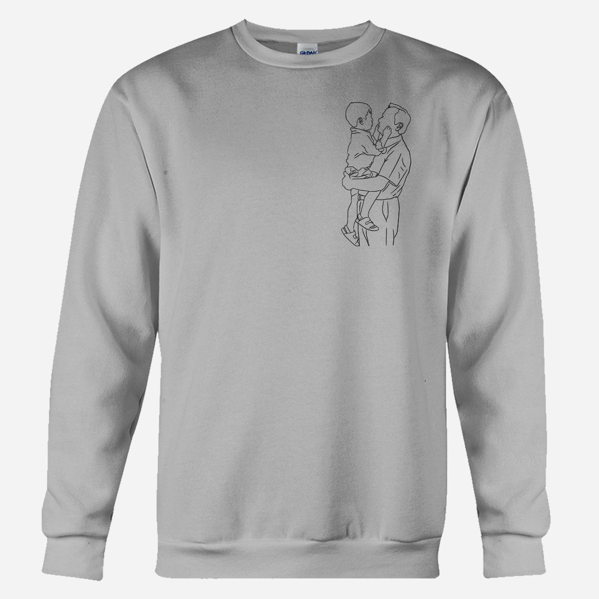 Custom Line Art - Personalized Grandpa Embroidered Sweater