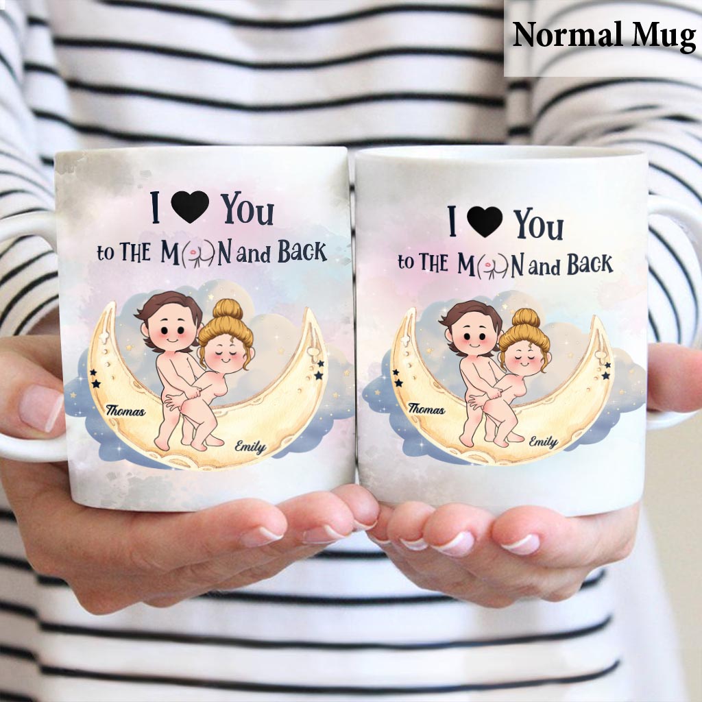 Love You To The Moon And Back - Personalized Couple Mug
