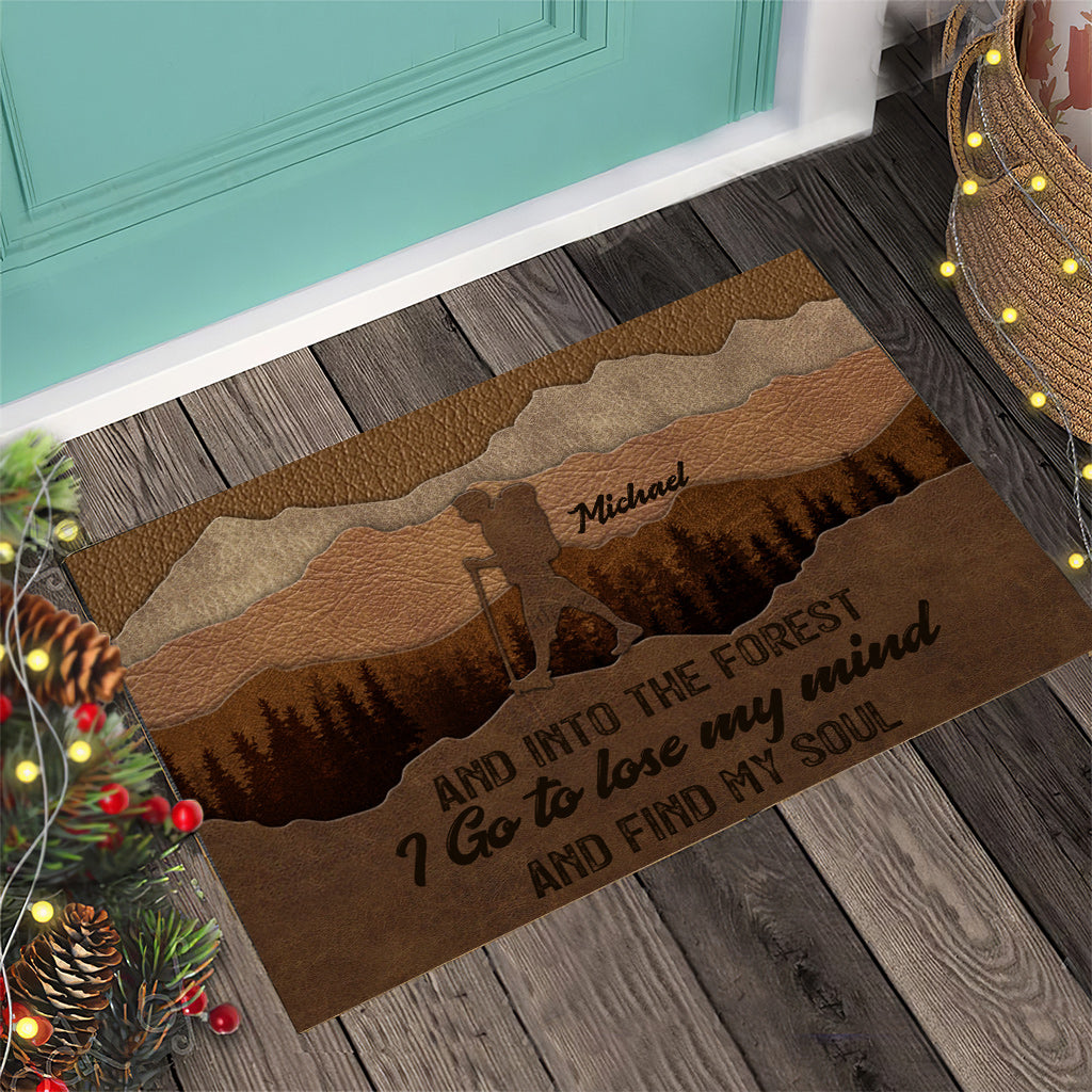 And Into The Forest I Go - Personalized Hiking Doormat