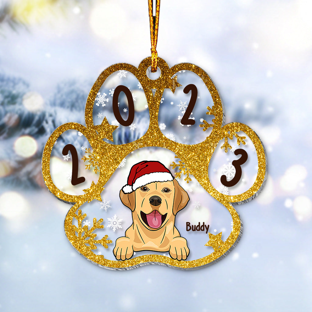 I Woof You A Merry Christmas - Personalized Dog Transparent Ornament