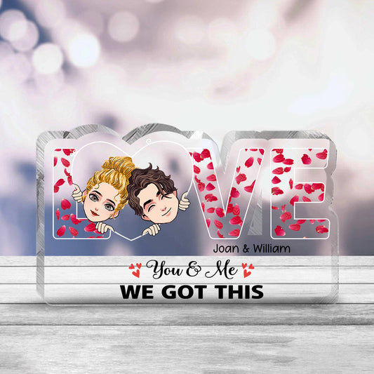 This Is Us - Couple gift for husband, wife, boyfriend, girlfriend, dog lover - Personalized Custom Shaped Acrylic Plaque
