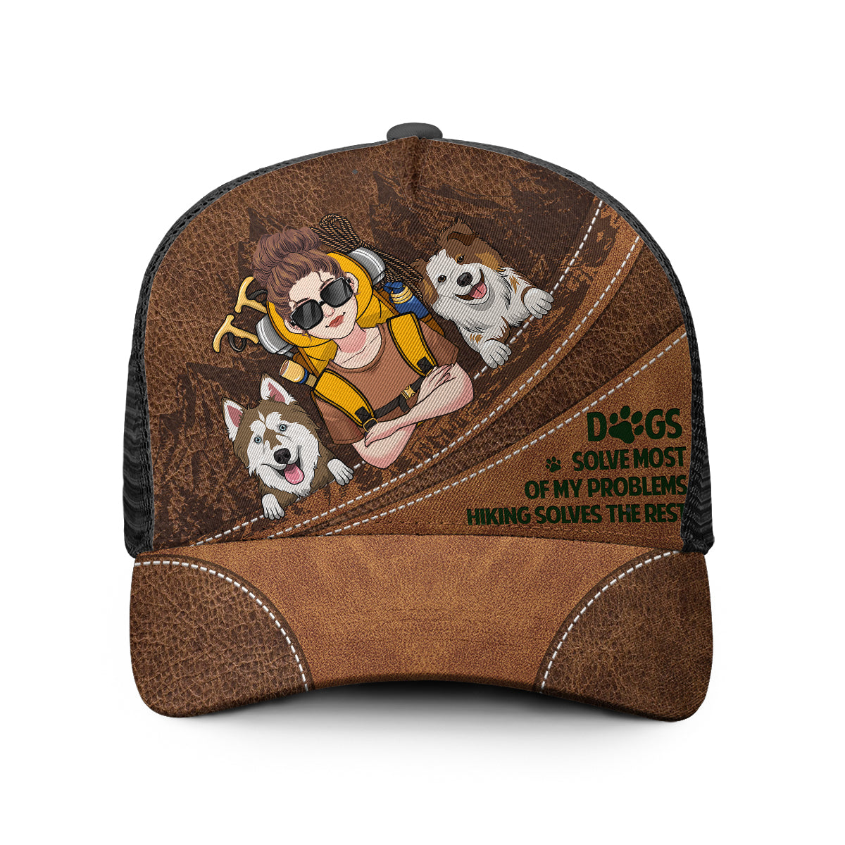 Hiking And Dogs - Personalized Hiking Trucker Hat