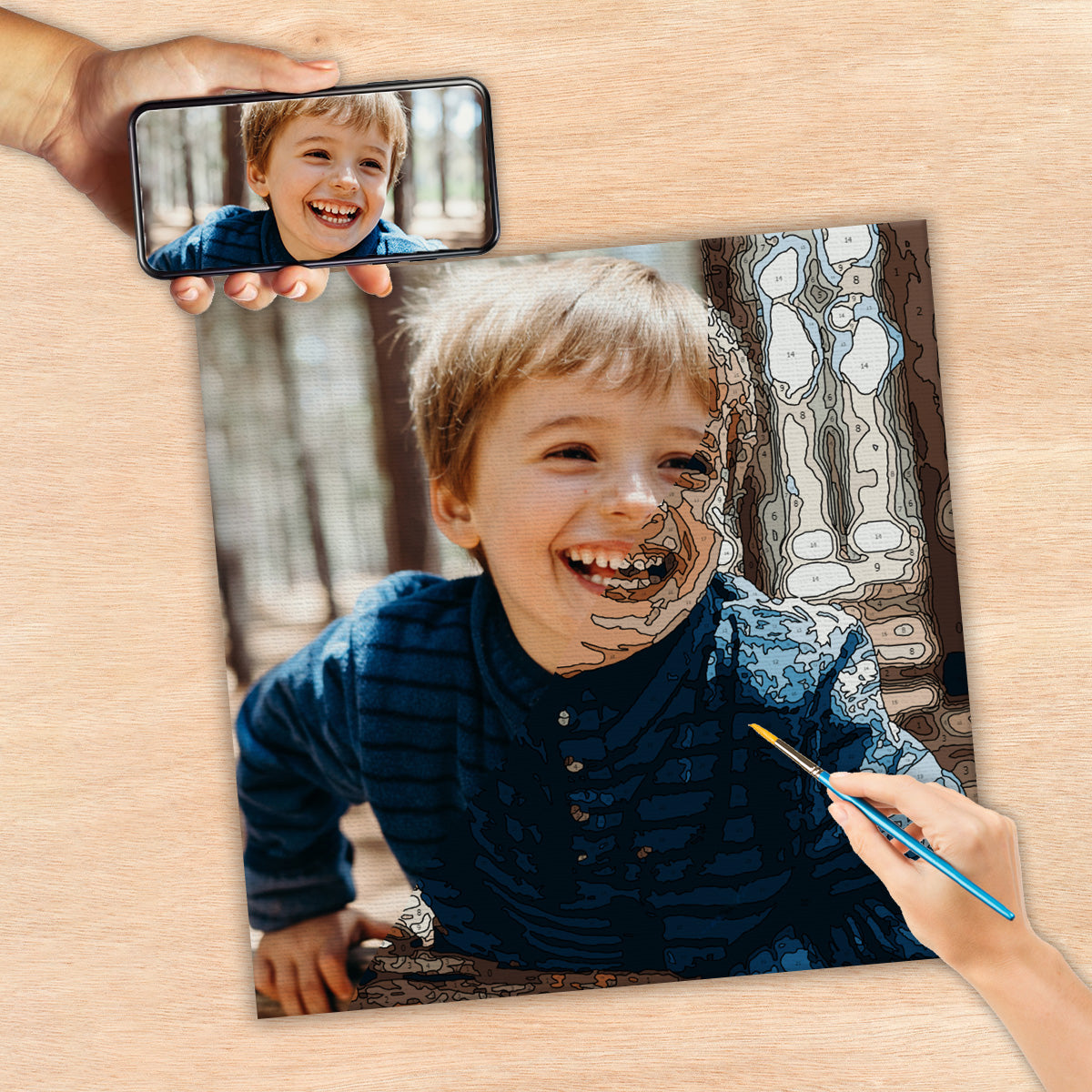 Custom Photo - Personalized Son Paint By Numbers Kit