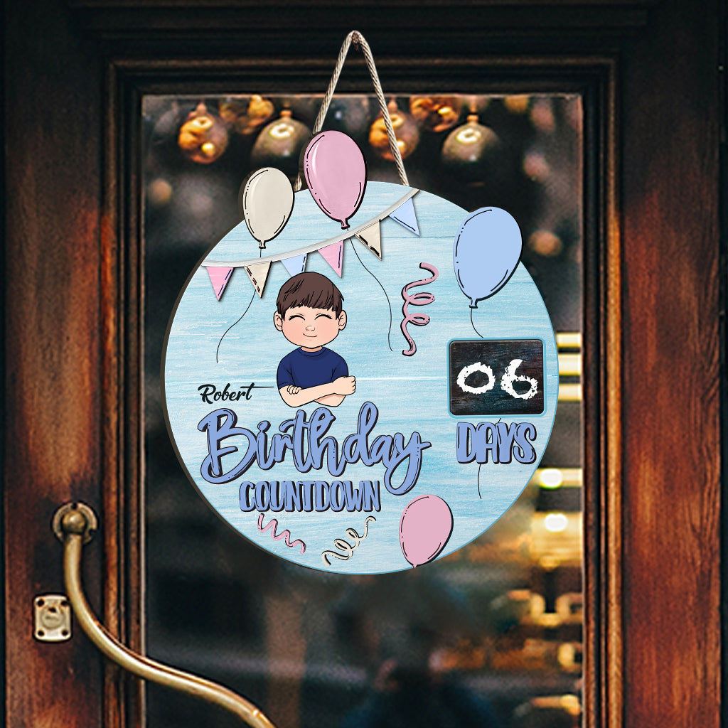 Birthday Countdown - Personalized Family Wood Sign