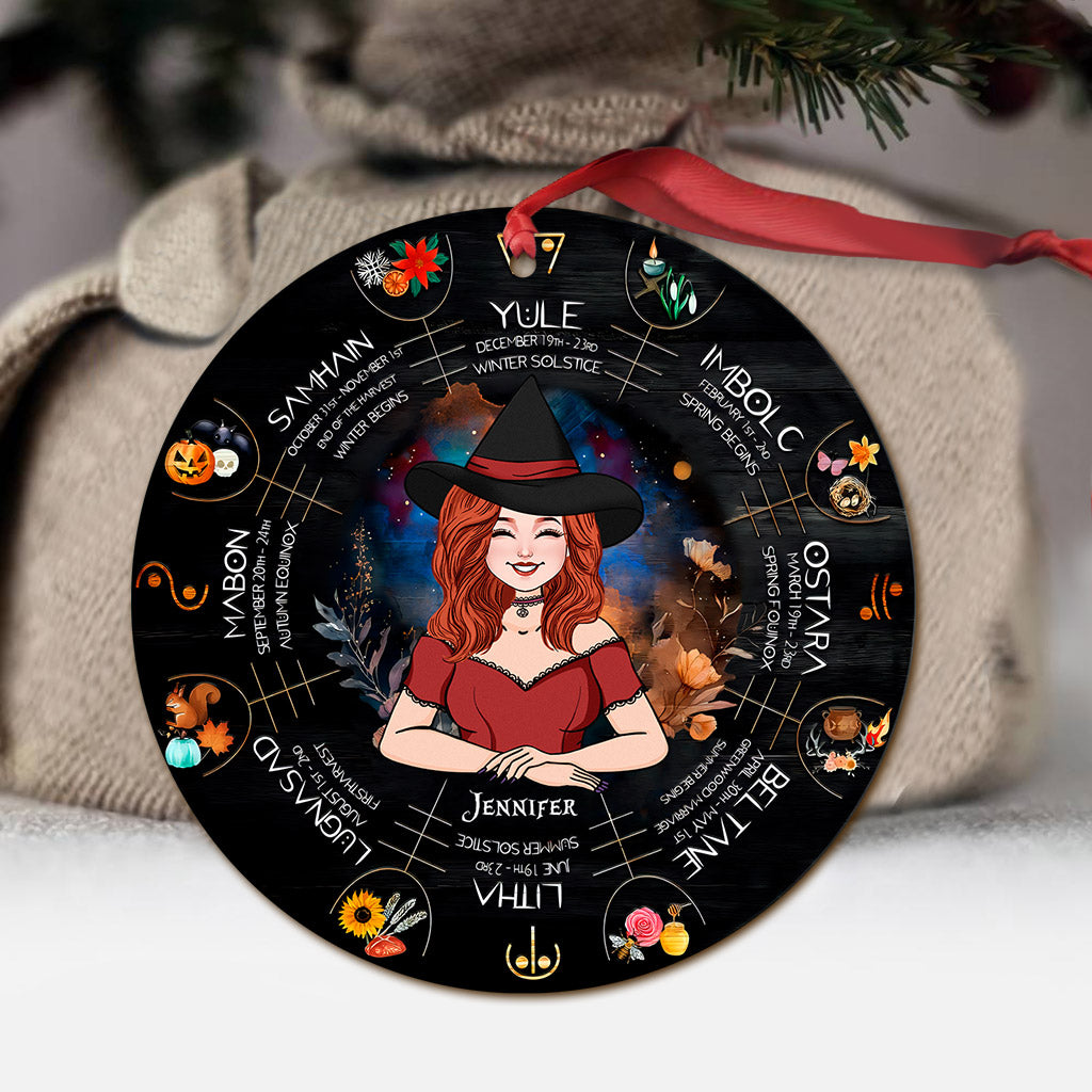 Wheel Of The Year - Personalized Witch Ornament