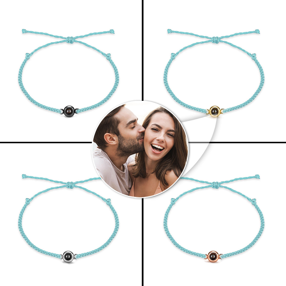 Sun Flower Custom Photo Projection Charm - gift for who lost a loved one - Personalized Projection Bracelet