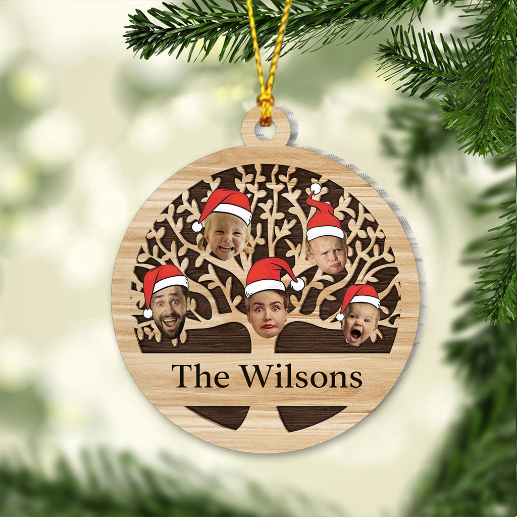 Family Name Christmas Tree Many Colors - Personalized Family Ornament