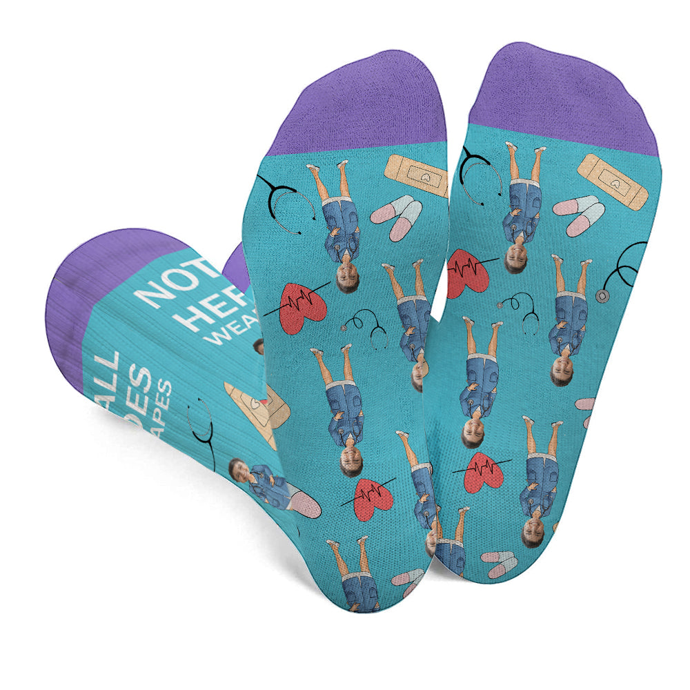 Not All Hero Wear Capes - Personalized Nurse Socks
