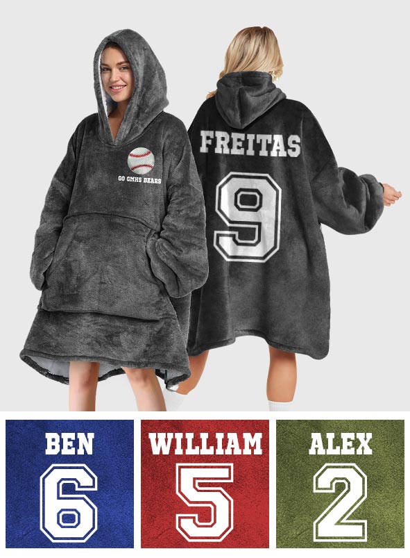 Sport Lovers Go Team - Personalized Baseball Blanket Hoodie