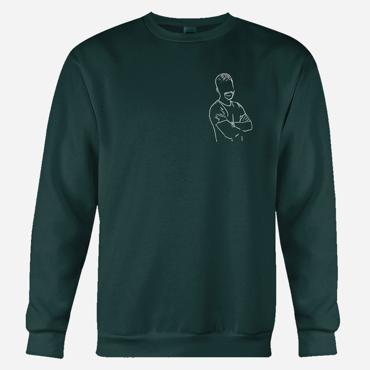 Custom Line Art - Personalized grandson Embroidered Sweater