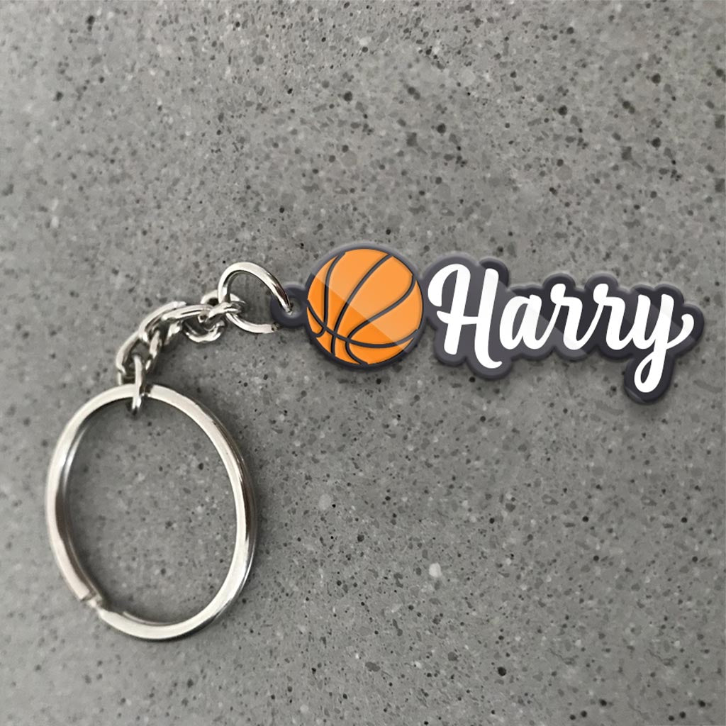 Basketball Name Tag - Personalized Basketball Keychain