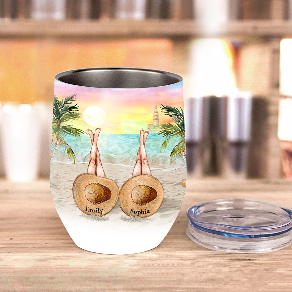 Best Friends Are The Sisters We Choose For Ourselves - Personalized Sea Lover Wine Tumbler