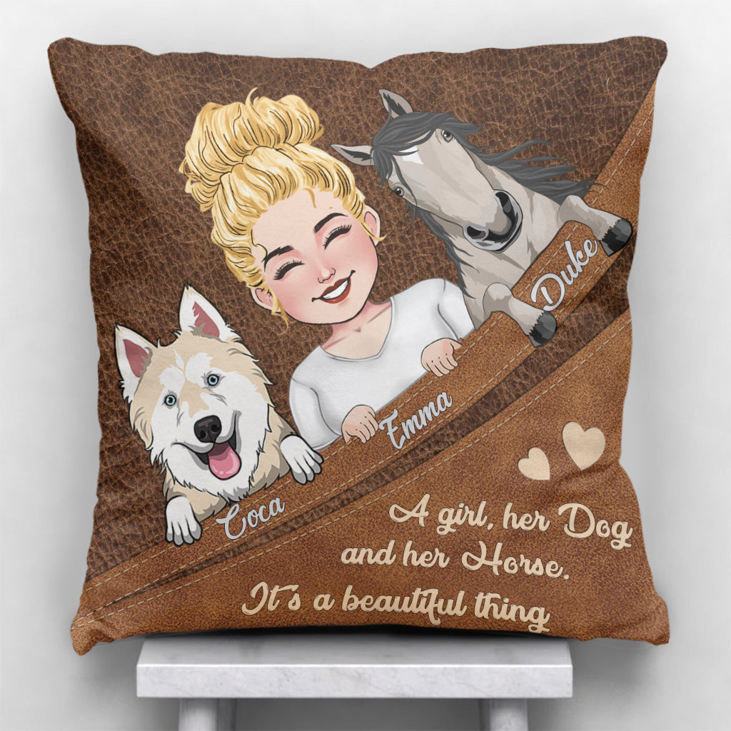What A Beautiful Thing - Horse gift for dog lover, cat lover - Personalized Throw Pillow